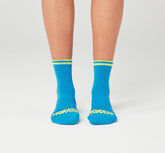 All Gender Performance Crew Sock - Diva Blue / Citrus