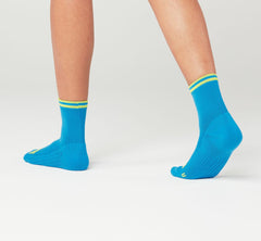 All Gender Performance Crew Sock - Diva Blue / Citrus