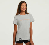 Women's Brand Tee - Heather Grey / Cantaloupe