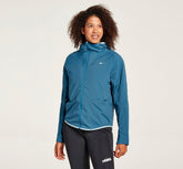 Women's Hybrid Run Jacket - Moroccan Blue
