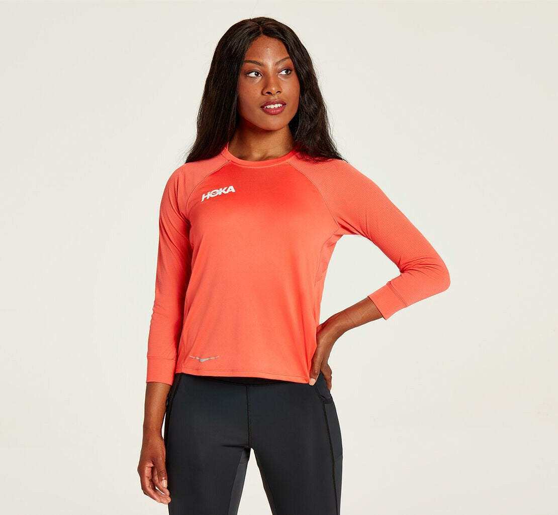 Women's Performance 3/4 Sleeve - Hot Coral