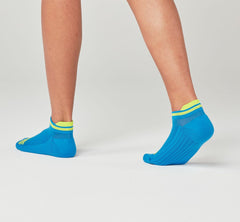 All Gender Performance No-Show Sock - Diva Blue / Citrus