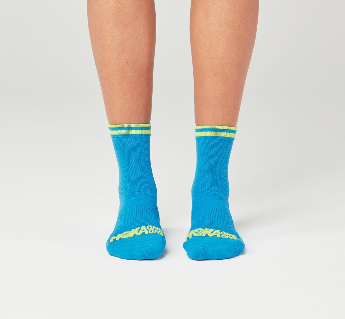 All Gender Performance Crew Sock - Diva Blue / Citrus