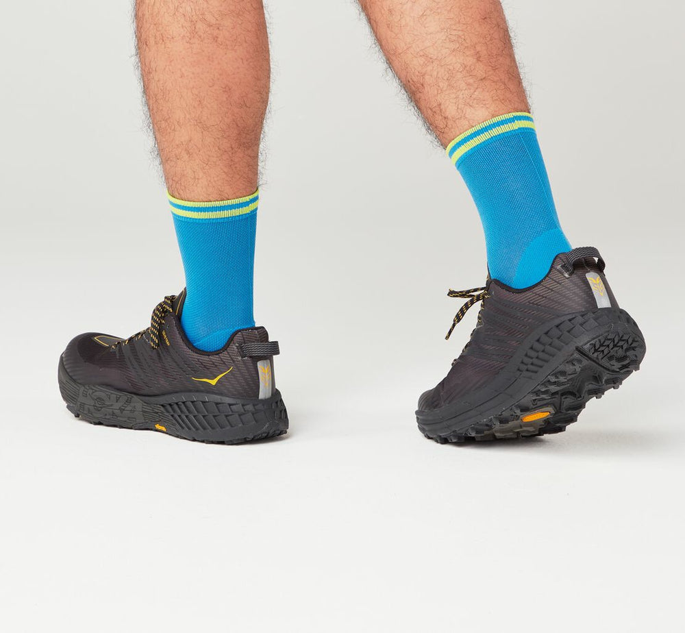 All Gender Performance Crew Sock - Diva Blue / Citrus