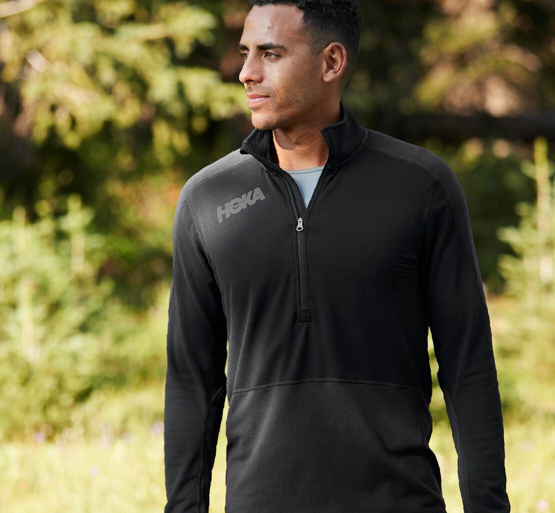 Men's 1/2 Zip Midlayer - Black