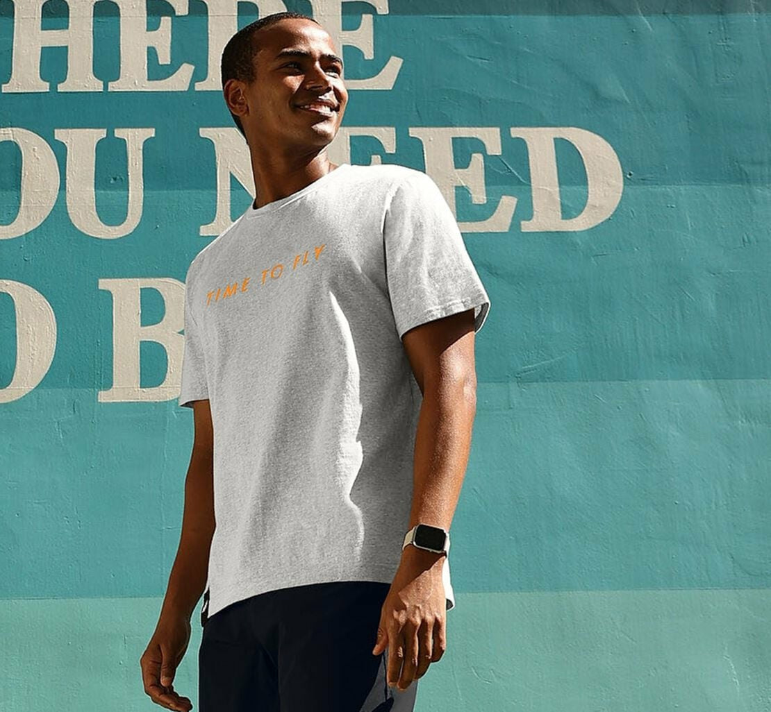 Men's Brand Tee - Heather Grey / Persimmon Orange