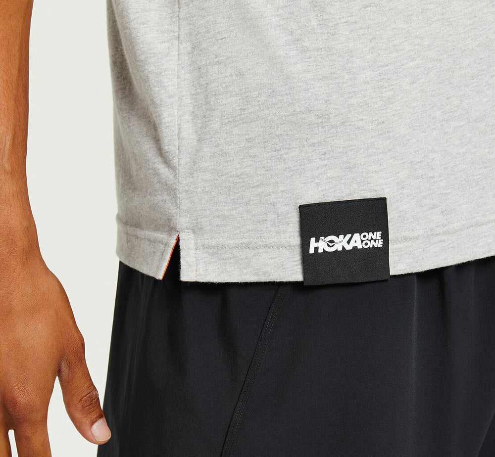 Men's Brand Tee - Heather Grey / Persimmon Orange