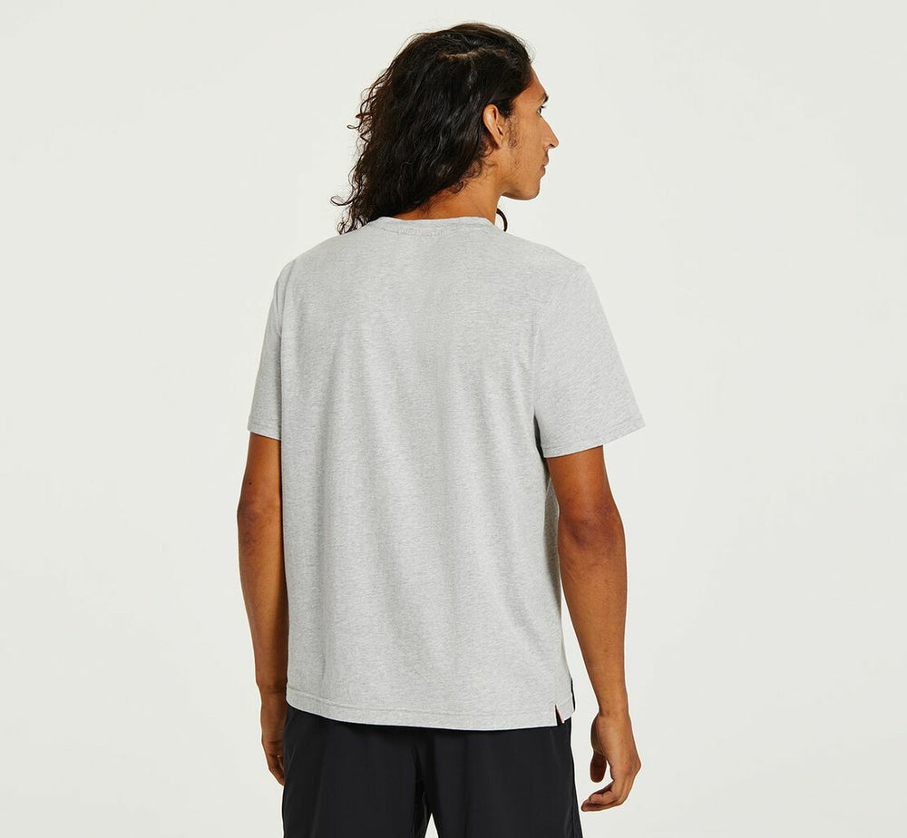 Men's Brand Tee - Heather Grey / Persimmon Orange