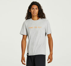 Men's Brand Tee - Heather Grey / Persimmon Orange