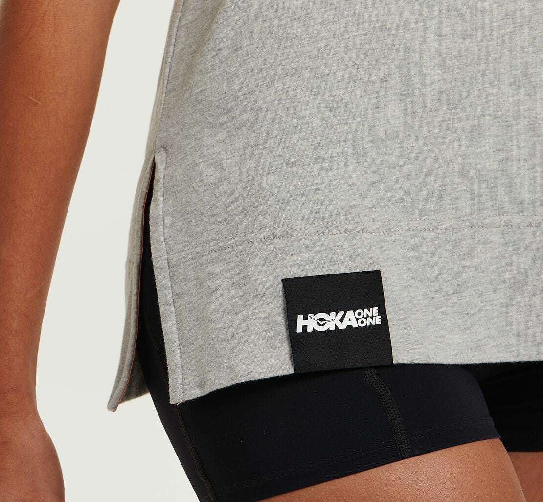 Women's Brand Tee - Heather Grey / Cantaloupe