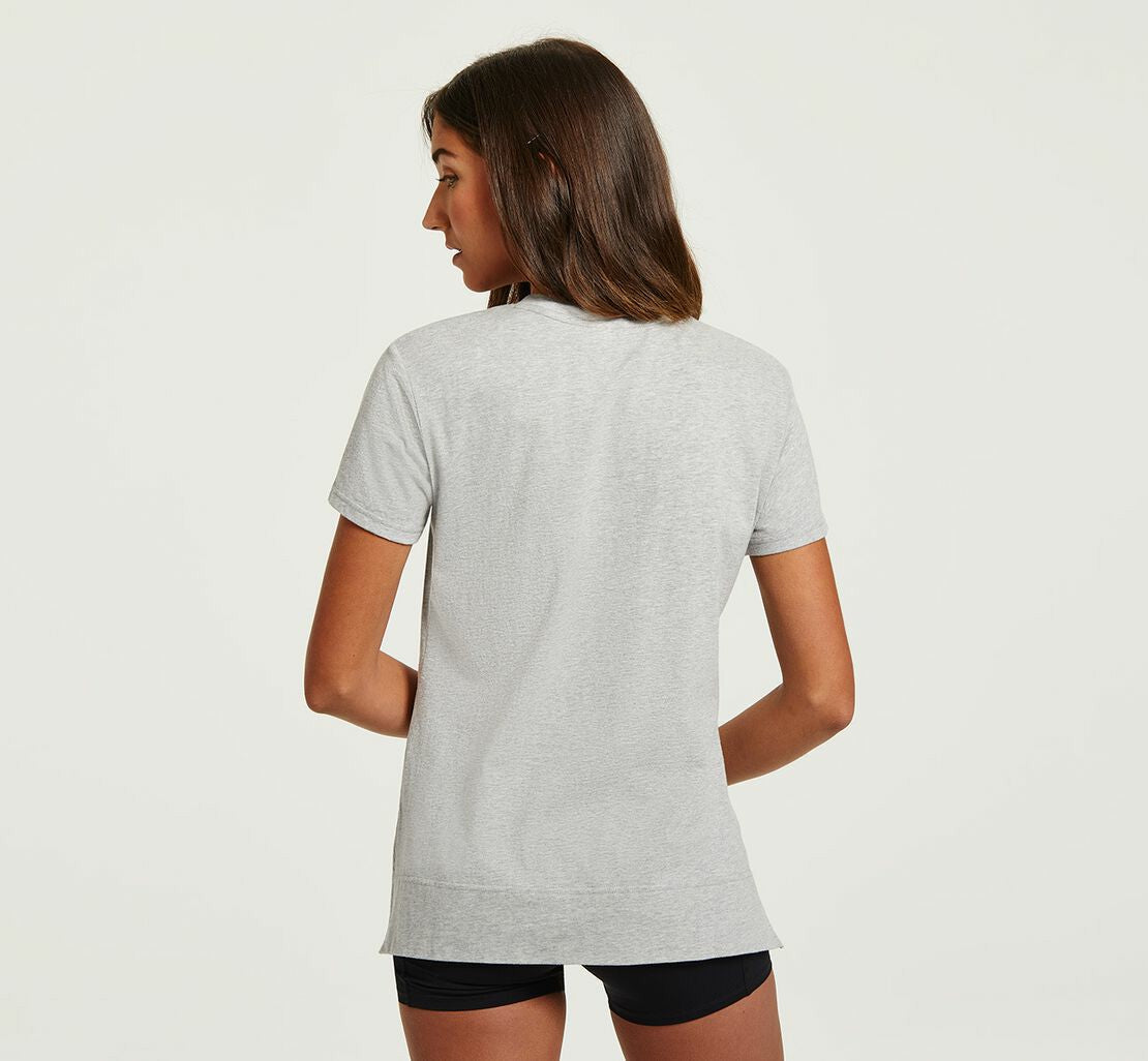Women's Brand Tee - Heather Grey / Cantaloupe