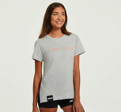 Women's Brand Tee - Heather Grey / Cantaloupe