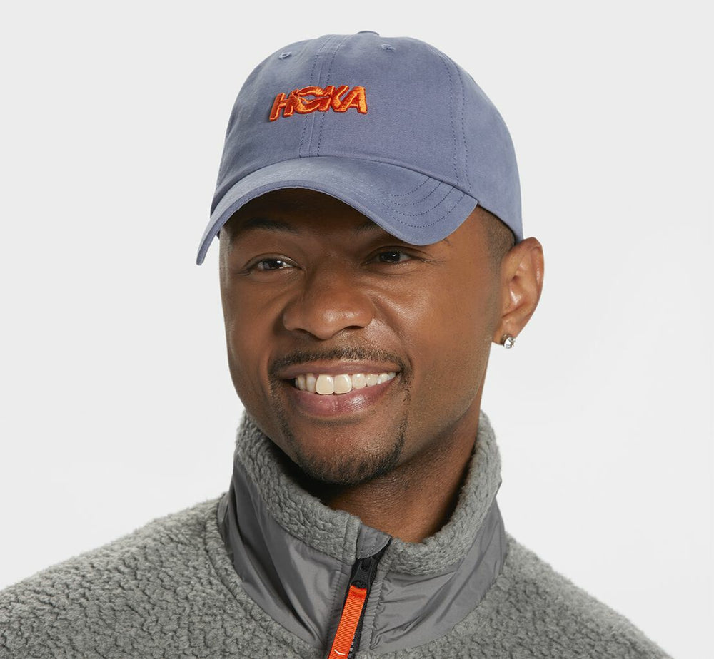 All Gender Casual Hat - Blue Grey / Vermilion Orange