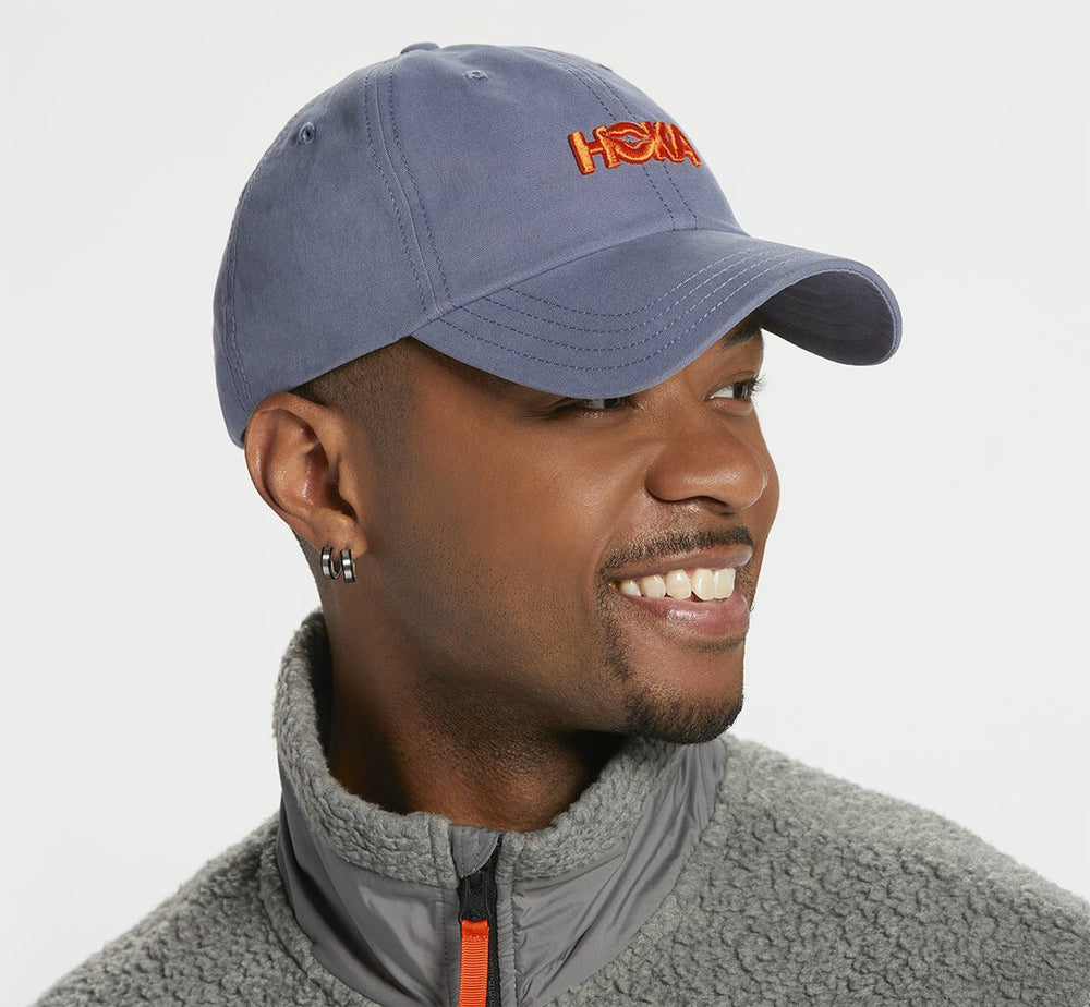 All Gender Casual Hat - Blue Grey / Vermilion Orange