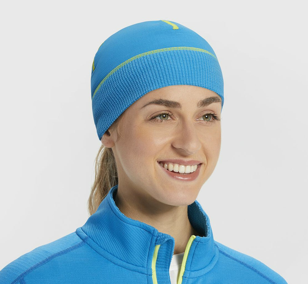 Women's Performance Beanie - Diva Blue / Citrus
