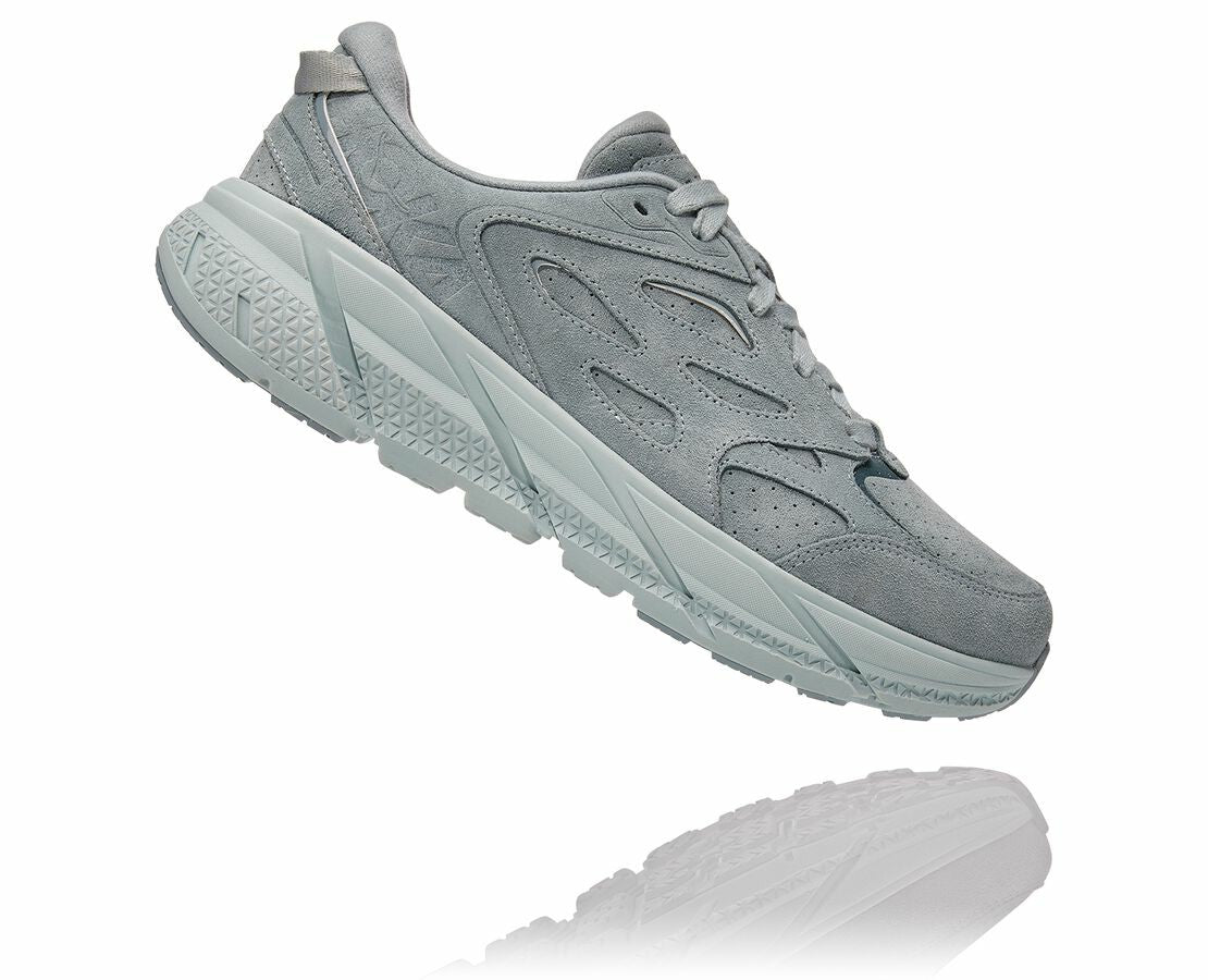 All Gender Clifton L Suede - Grey Mist / Misty Blue