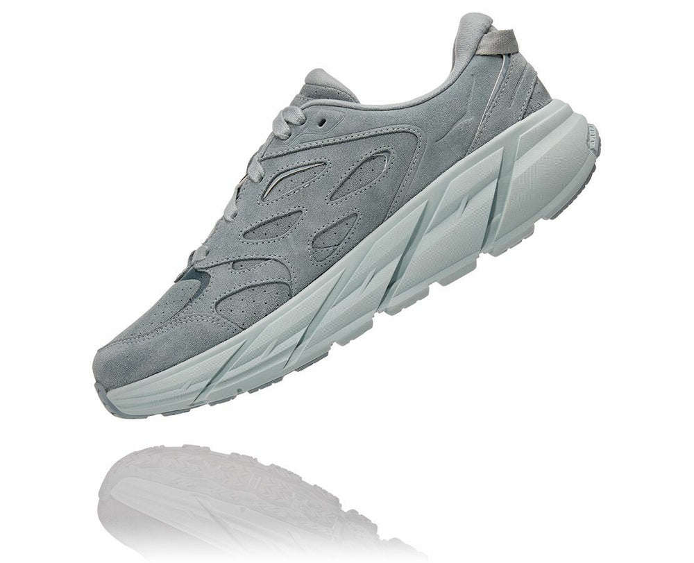 All Gender Clifton L Suede - Grey Mist / Misty Blue